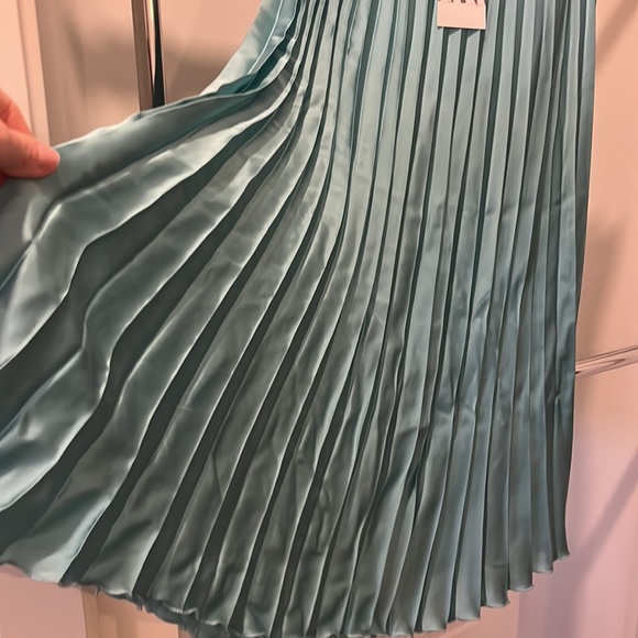 NWT midi satin pleated midi skirt - Picture 4 of 6